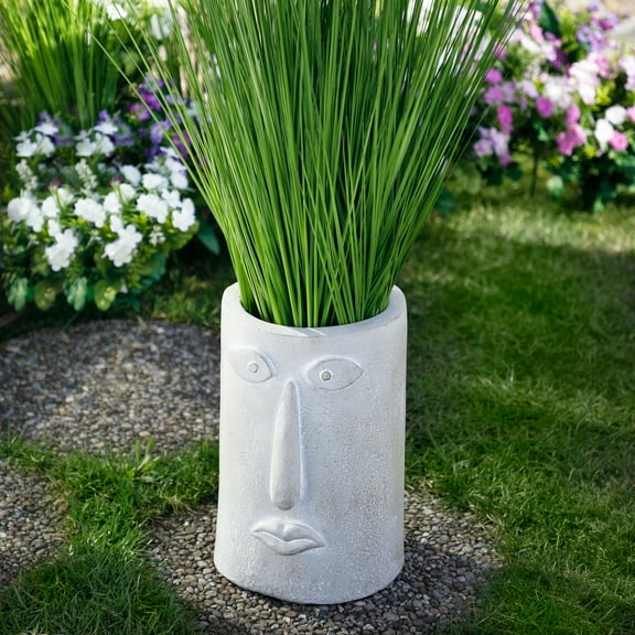 Northlight Large Abstract Face Ceramic Outdoor Garden Planter - 12.25"