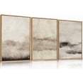 thumbnail image 1 of Large Abstract Framed Canvas Wall Art Set,Minimalist Beige Gray Pastel Watercolor Wall Decor,Modern Illustration Neutral Art Painting for Living Room,Bedroom,Dining Room,Office -16"x24"x3, 1 of 6