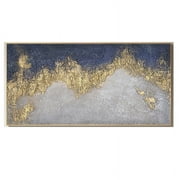 Large Abstract Gold Texture Oil Painting on Canvas Minimalist Yellow Ripple Acrylic Painting Modern Living Room Wall Art Decor