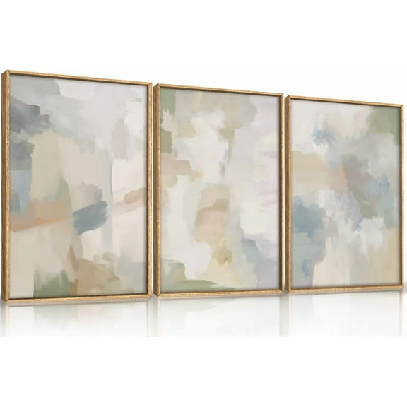 Large Abstract Vintage Flower Framed Canvas Wall Art,Antique Botanical Wall Decor,Neutral Bouquet Wall Painting,Aesthetic Floral Artwork for Living Room,Bedroom,Dining Room,Office -16"x24"x3