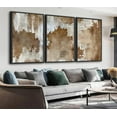 thumbnail image 1 of Large Abstract Wall Art - Natural Canvas Pictures for Living Room Modern Canvas Prints Retro Brown for Bedroom, Black Float Art for Home Office Kitchen Decor Unframed, 1 of 6