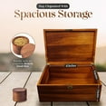 thumbnail image 1 of Large Acacia Wood Memory Box with Hinged Lid and Lock, Decorative Storage Gift Box for Keepsakes, 1 of 6