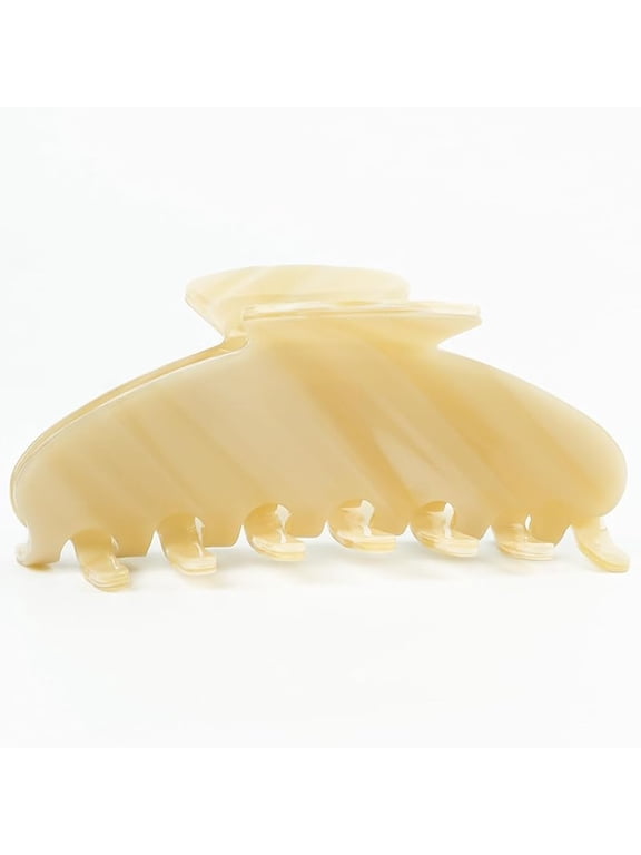 Large Acetate Hair Claws - Premium Durable 4 Inch No-Slip Claw Clips for Thick Thin Hair | 1 Piece (Creme