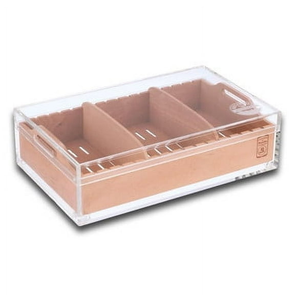 Large Acrylic 75-Cigar Humidor Powered by Boveda