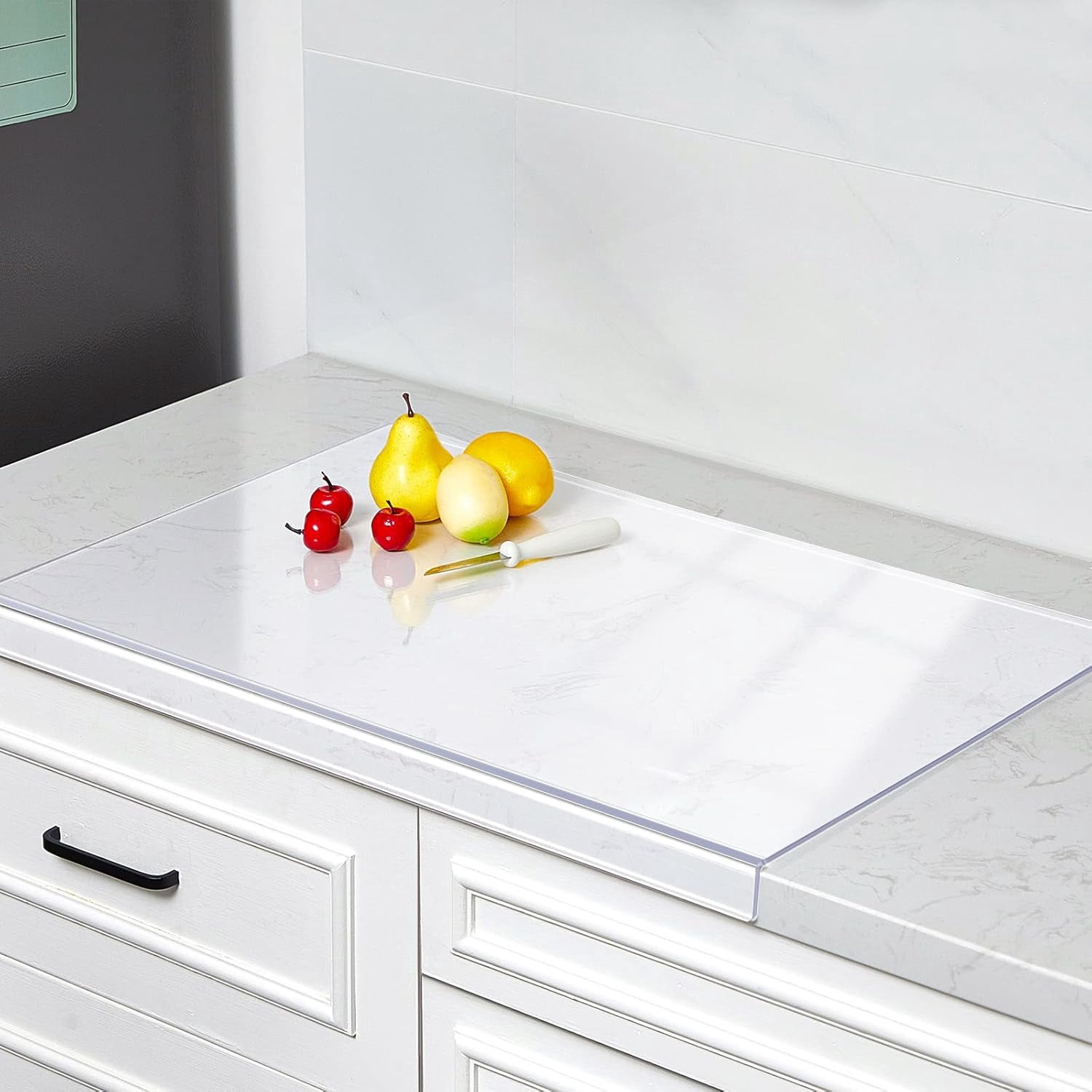 Large Acrylic Cutting Board with Lip Non Slip 30"L X 20"W Clear Cutting Board Chopping Acrylic Countertop Protector Cover Shatter Resistant for Home Restaurant Kitchen Sink Stove