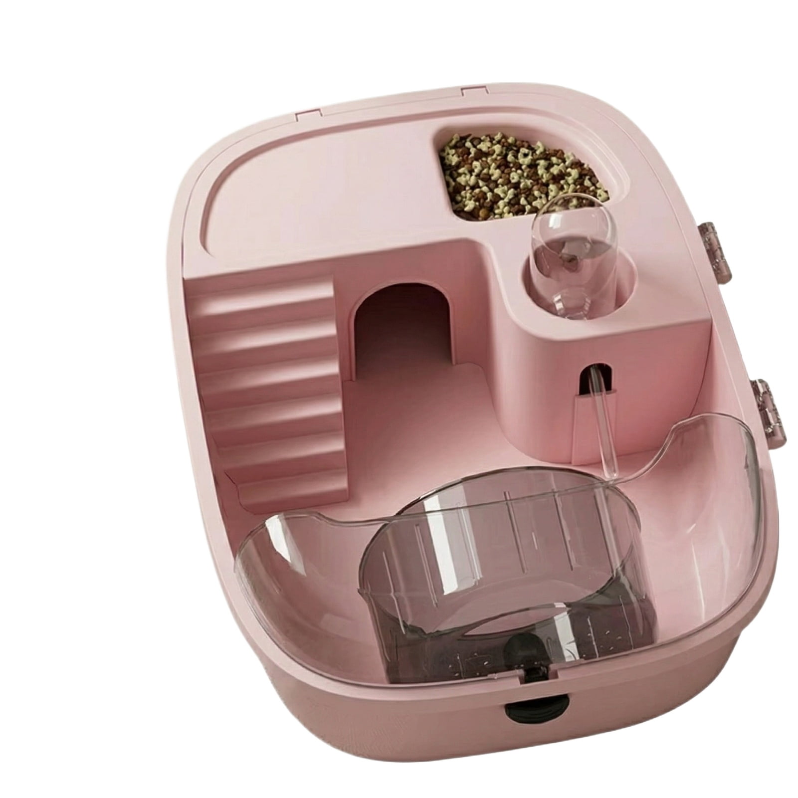 Large Acrylic Hamster Cage, Transparent Pet Habitat for Small Animals, Easy to Clean Spacious House, Portable Travel Carrier for Guinea Pigs, Pink