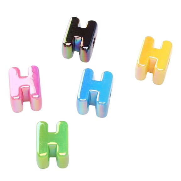 Large Acrylic Letter Beads Big Letter Alphabet Beads 3D Acrylic Letter Slide Bead Colorful Large Hole European Bead For Bracelet Necklace Name ID Craft