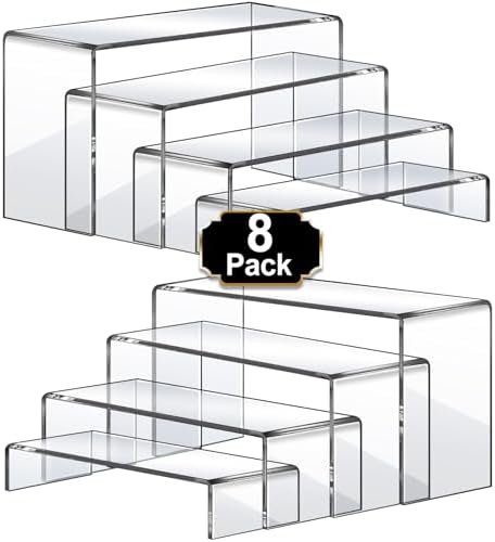 Large Acrylic Risers, 8 Pcs 2 Set(7”L~8”L~9”L) Acrylic Display Set ...