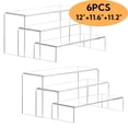 thumbnail image 1 of Large Acrylic Risers Display Risers Clear Rectangular Showcase Collectibles Display Shelf Retail Desktop Display Stand 6 Pcs, 1 of 6