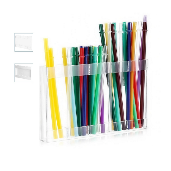 Large Acrylic Straw Holder For Cabinet - Small Kitchen Accessories Container.clear