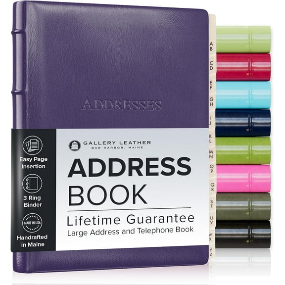 Large Address Book with Alphabetical Tabs up to 480 Records, Notebook Hardcover, Telephone and Address Books - 9x7, Desk Address, Camden