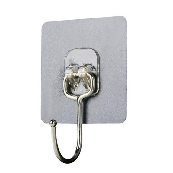 Large Adhesive Hooks, 10 Pack Heavy Duty Hold 44lb(Max) Sticky Hooks, Waterproof and Rustproof Wall Hooks for Hanging, Self-Adhesive Traceless Wall Hooks to Use for Kitchen Bathroom Home Office