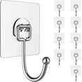 Large Adhesive Hooks for Hanging HeavyDuty 44Ib(Max) 10 Packs, Wall