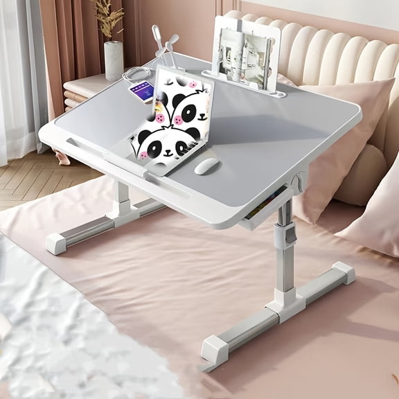 Large Adjustable Foldable Laptop Lap Desk, Portable Bed Sofa Tray Table, Space-Saving for Working, Reading Breakfast