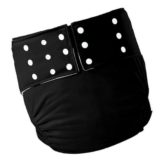 Large Adult Cloth Diaper Reusable Absorbency for Disability Men Women Black