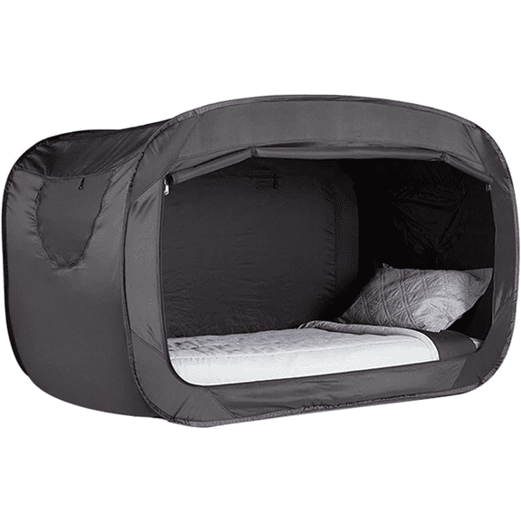 Large Adult Indoor Blackout Tent, Indoor/Outdoor Blackout Camping Bed Tent, Portable Black Folding Sleeping Tent, Breathable Fabric, Strong Blackout Performance