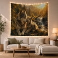 thumbnail image 1 of Large Adult Wolf With Wolf Resting Together Wilderness, Mystical Fantasy for Space Lovers, Galaxy Room Decor, Thanksgiving Hostess Gift, Tapestry Wall Hanging for Bedroom and Dorm, 1 of 7