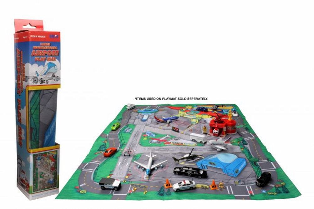 Large Airport Playmat (Felt), Green and Grey - Daron HR2039 - Diecast Model Toy Car