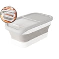 thumbnail image 1 of Large Airtight Dog Food Storage Bin – 14–15L Foldable Pet Food Container with Hinged Lid, Wheels & Locking Seal – Keeps Dry Food Fresh, Mobile & Space-Saving for Kitchen or Pantry, 1 of 5