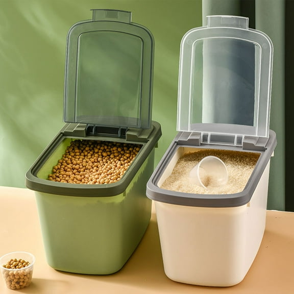 Large Airtight Food Storage Container, Cereal Rice Pet Food Storage, Food-Grade Plastic, Stackable Design, Household Kitchen, Bulk Grain Storage, Flour Container Alternative Sopatenor