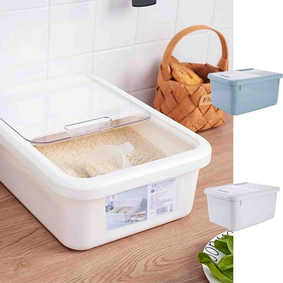 Large Airtight Food Storage Container, Seal-Tight Lid, Non-Toxic Plastic, Stackable, Household Pantry, Flour Rice Cereal Storage, Bulk Grain Preservation, Healthy Eating Kitchen Essentials Sopatenor