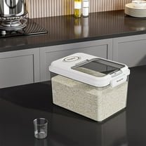 Large Airtight Rice Container, 22lb Food Storage Cereal Container with Measuring Cup, Pet Food Storage for Household Use