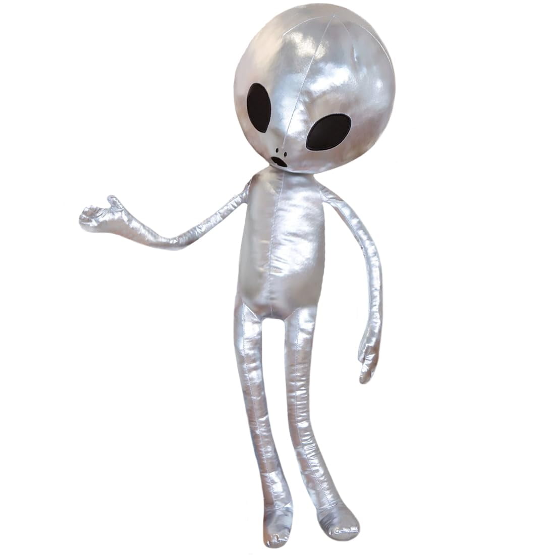 Large Alien Plush Soft Pillow, Cute Silver Stuffed Animal Toy, Creepy Figure, Cartoon Extraterrestrials Plushies Ghost Doll Gifts/25.6''