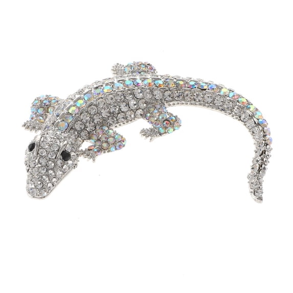 Large Alligator Rhinestone Brooch