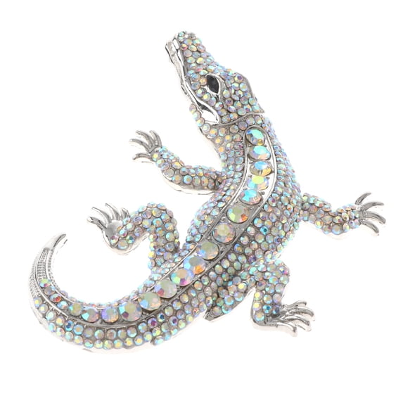 Large Alligator Rhinestone Brooch