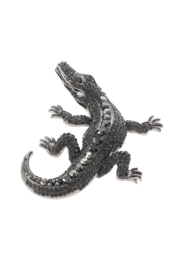 Large Alligator Rhinestone Brooch