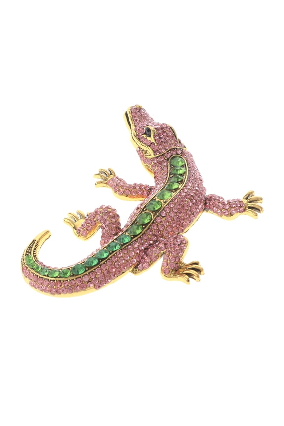 Large Alligator Rhinestone Brooch