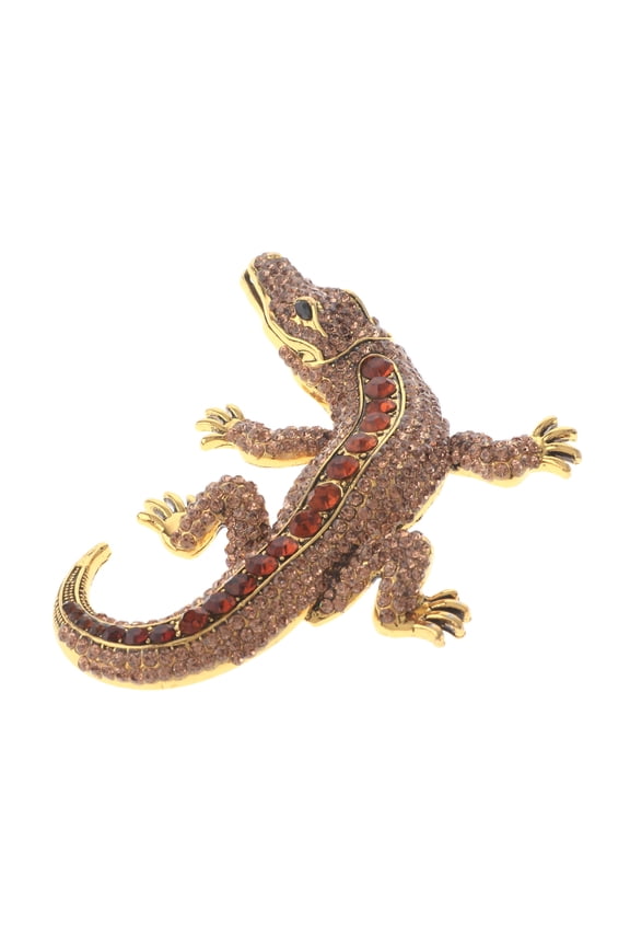 Large Alligator Rhinestone Brooch