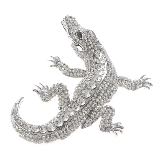 Large Alligator Rhinestone Brooch