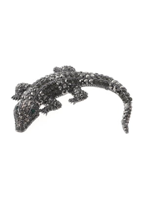 Large Alligator Rhinestone Brooch