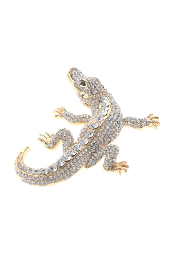 Large Alligator Rhinestone Brooch