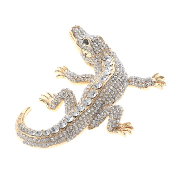 Large Alligator Rhinestone Brooch