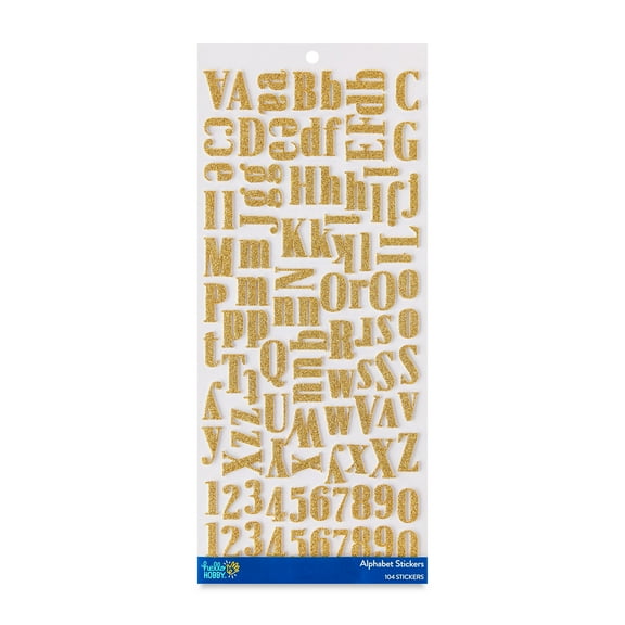 Hello Hobby Gold Foam Alphabet Stickers, Large, Letter Icons, 104 Count