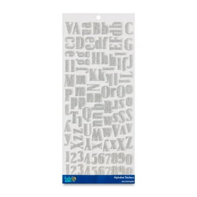 Hello Hobby Silver Glitter Foam Alphabet Stickers, 104 Count