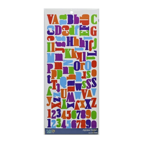 Hello Hobby Multicolor Foil Alphabet Stickers, 104 Count
