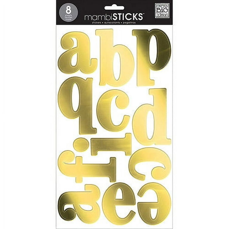 500pcs Large Letter Stickers Gold Big Font Alphabet Letter Number Stickers  2.5 inch Self-Adhesive Capital Letter Decal Stickers for Bulletin Board