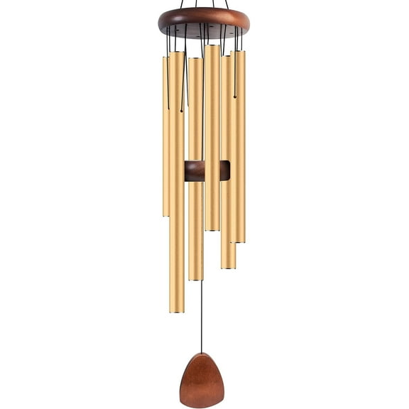 SUSWIM Aluminium Wind Chimes 25.5 Inches to Create a Zen Atmosphere Suitable for Outdoor, Garden, Patio Decoration. Classic Wind Chimes with Wind Catcher Suitable as A Gift for Unisex(Gold)