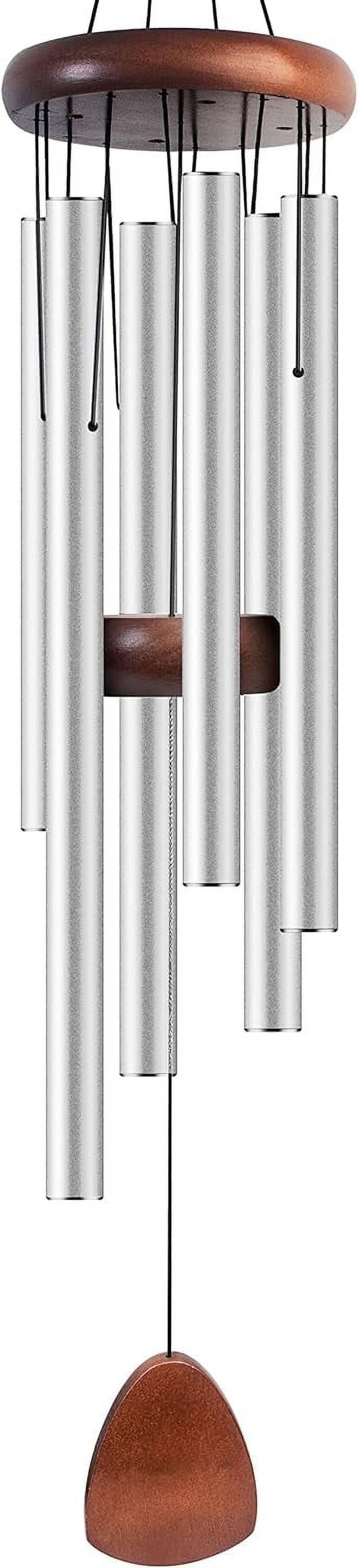 Large Black Aluminum and Pine Wind Chimes 37 Inches