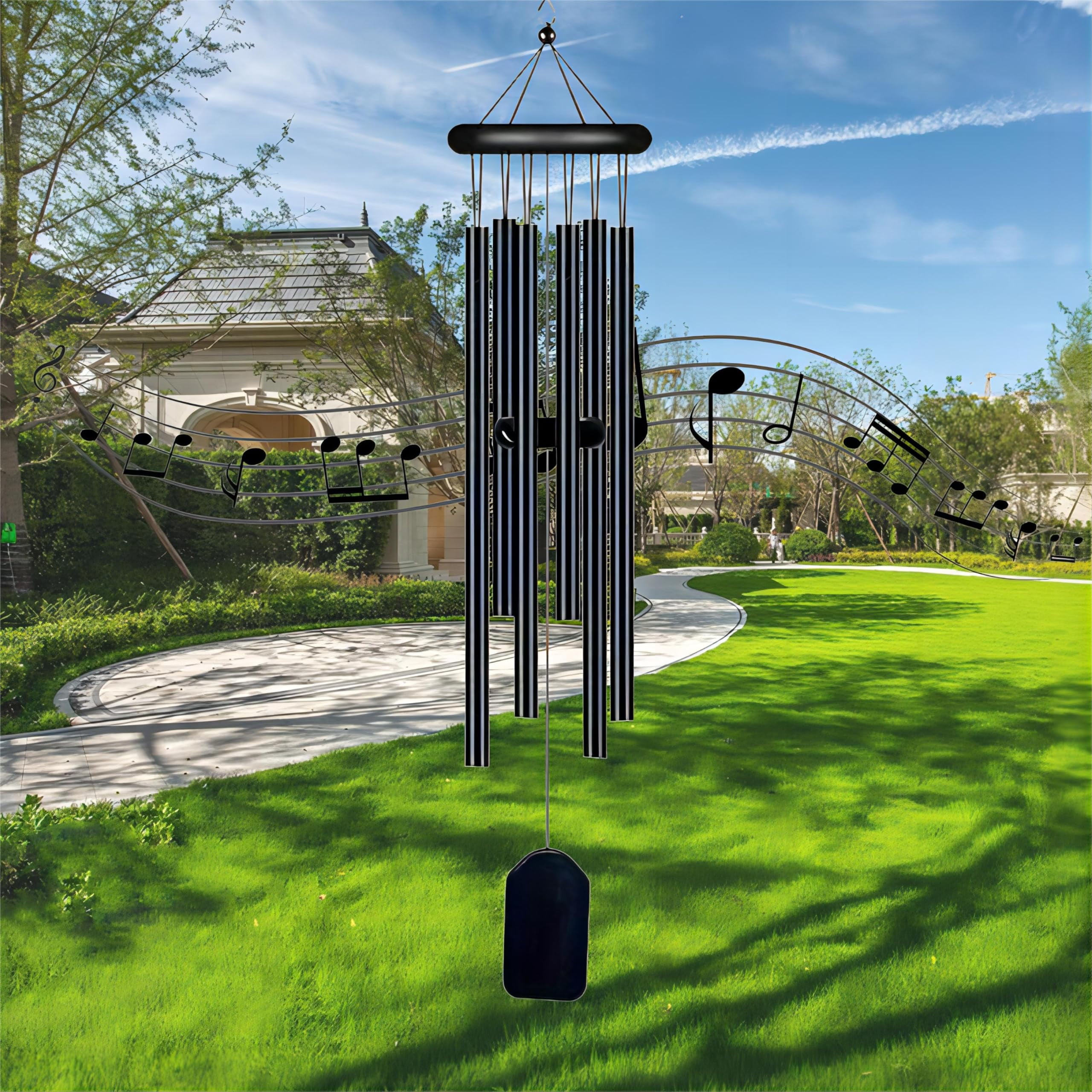 Large Aluminium Wind Chimes YPF5 Outside, 30 Inches Deep Tone Soothing