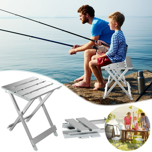 Large Aluminum Folding Side Table | 11.02x10.24x15.4 Inch Multi-Use Outdoor Table for RVs, Camping, Picnics & Patios | 200lb Capacity & Tool-Free Setup