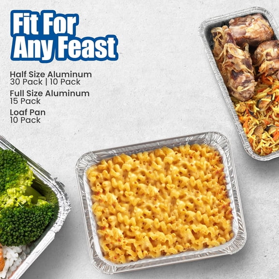 Large Aluminum Pans Full Size Deep Foil Disposable Durable Large Steam Table Pans for Baking Serving, Chafing Trays for Caterers