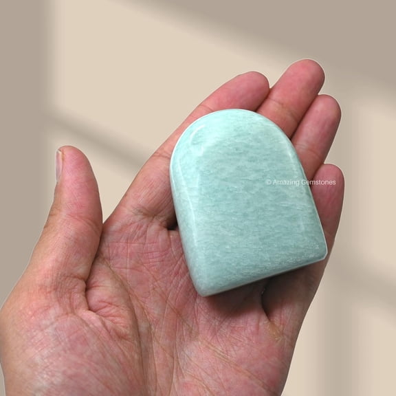 Large Amazonite Crystal Standing Palm Stone