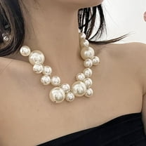 Large And Small Pearls Stitching Light Luxury Necklace