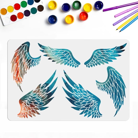 Large Angel Wings Stencil Wings Stencil Template 3 Pairs 23.615.7inch Angel Stencils Durable Flexible Angel Wings for Crafts Bag T-Shirts Walls Wood Fabric Home Decor for DIY
