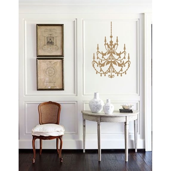 Large Antique Design Vinyl Chandelier Wall Decal Art