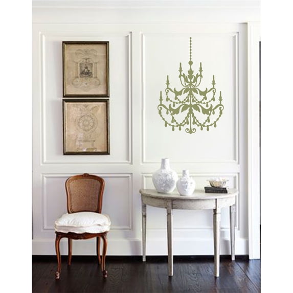 Large Antique Design Vinyl Chandelier Wall Decal Art